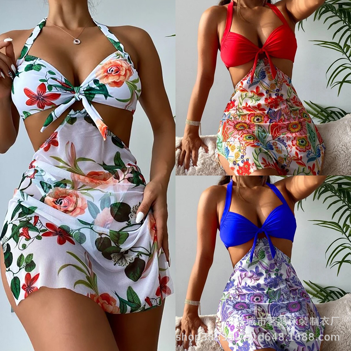 New Style Mingyi European and American Sexy Bikini Women's Swimsuit Bikini Multicolor Printed Fashionable One-Piece Swimsuit