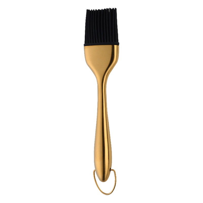 Home Kitchen Titanium Stainless Steel Handle Silicone Barbecue Brush Removable Oil Brush Baking Brush Silicone Brush