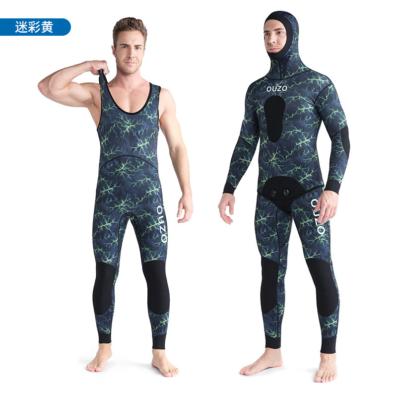 Picture of New 3mm Fish Hunting Clothes Split Swimming Surfer Clothes Men's Thickened Cold-proof Sun-proof Quick-drying Free Diving Suit