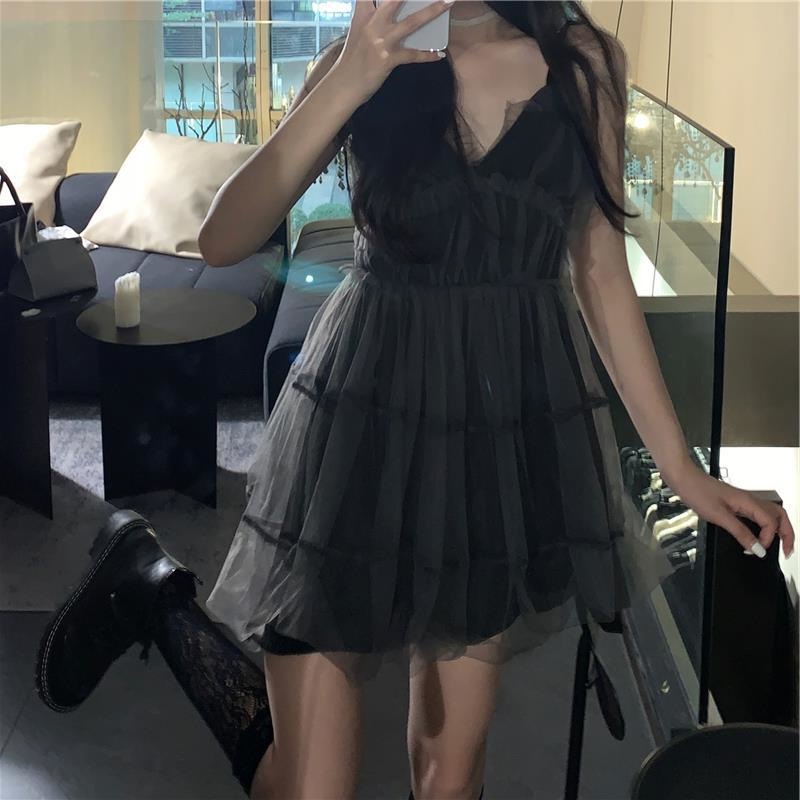 Spice Sling Mesh dress Women's Summer 2025 New French Style Little First Love Dress Princess Style Short Dress