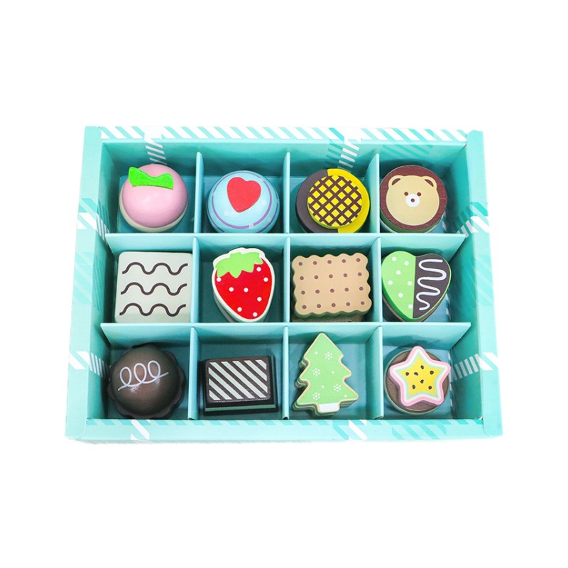 Picture of Children's Wooden Simulation 12 Dessert Play Home suit Kindergarten Cake Afternoon Tea Interactive Educational Toys