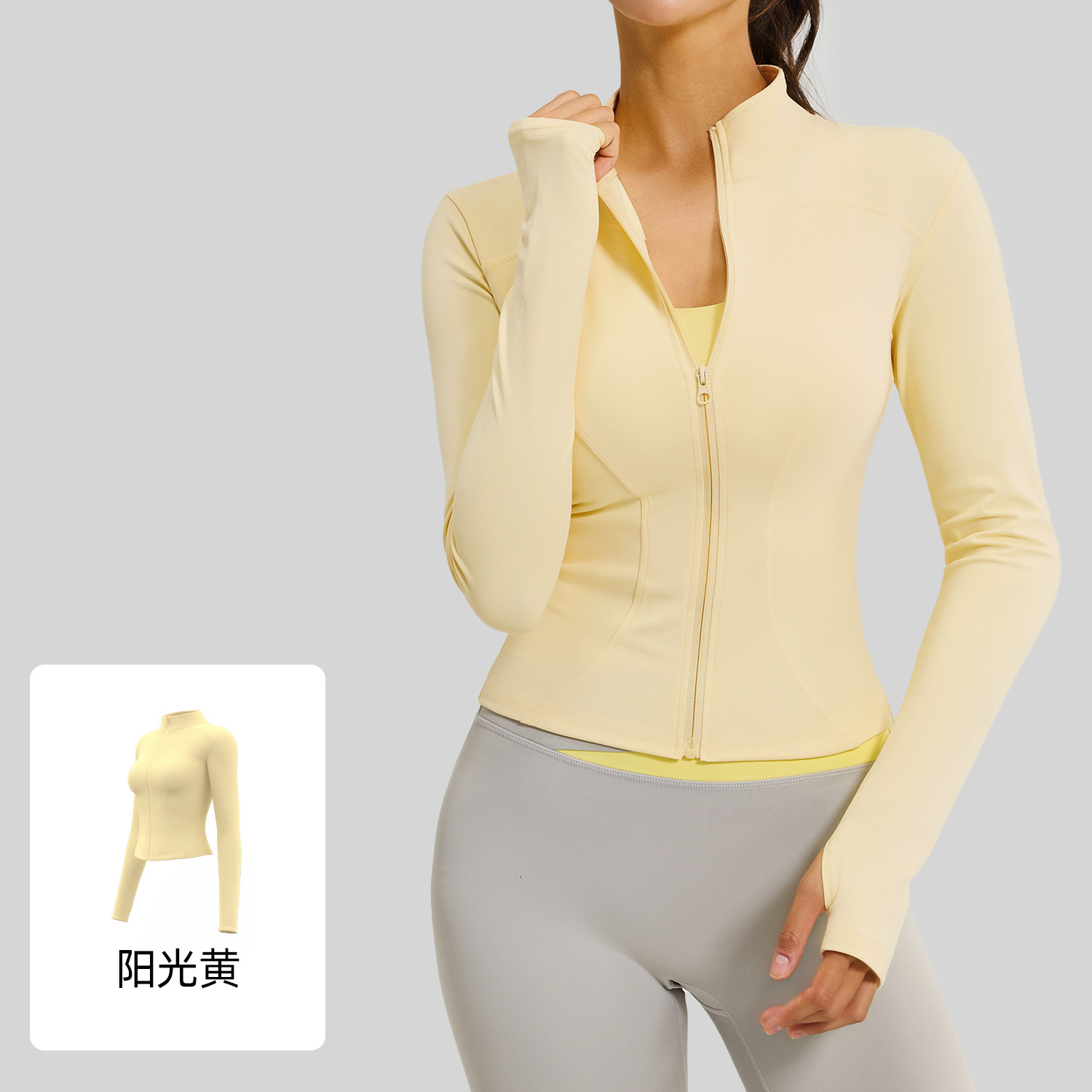 Picture of Juyitang Spring and Autumn High Elasticity Sports Yoga Jacket Cross-Border Running and Cycling Slimming Yoga Wear Fitness Top for Women