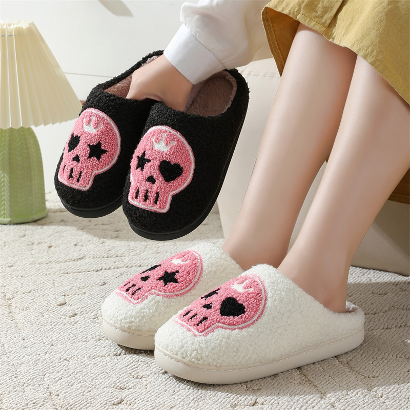 Winter Cotton Slippers Women's Household Wholesale Indoor Home Warm Slippers Halloween Slippers Men's Cross-border TEMU Hair