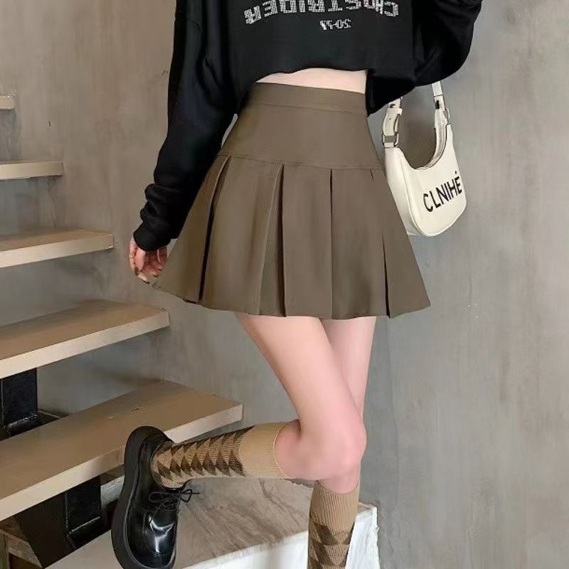 Skirt Women's Pleated Skirt 2025 New High Waist Slim Small A Short Skirt College Style Factory Wholesale