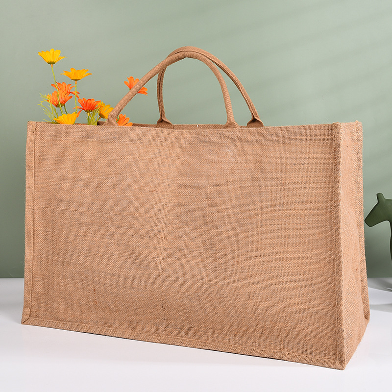 Linen Bag with Printed Logo, Same Style as the Original, Advertising Shopping Tote Bag, Artistic DIY Linen Eco-Friendly Jute Bag