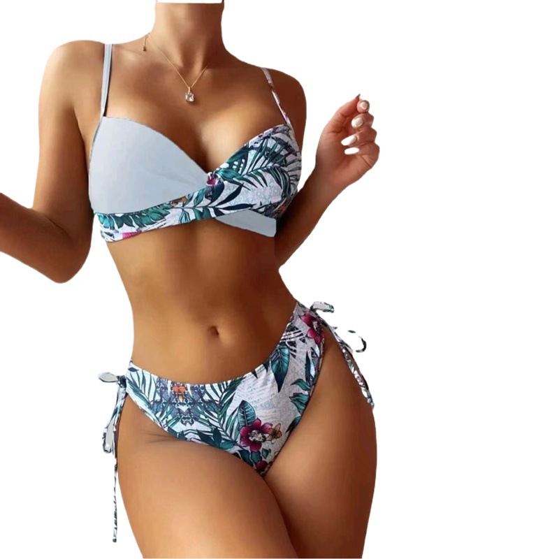 Cross-border foreign trade 2023 new European and American bikini steel bracket Amazon split bikini fashion bikini swimsuit