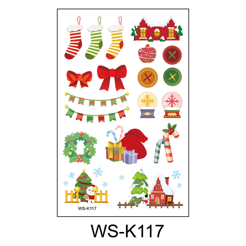Picture of New Christmas Tattoo Sticker Children Cartoon Holiday Party Atmosphere Eco-friendly Waterproof Face Sticker Elk Tattoo Sticker
