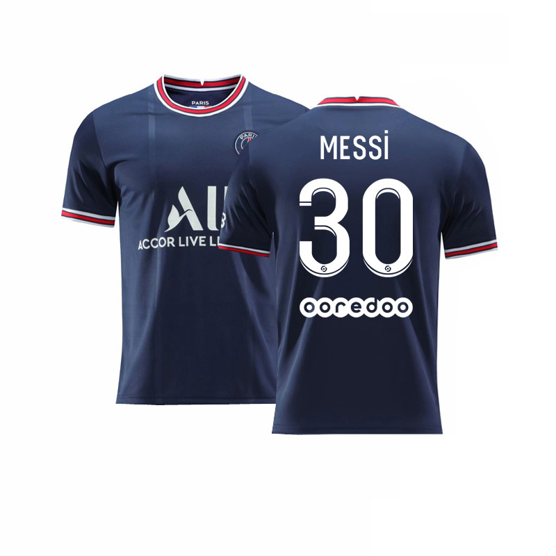 2122 Paris Mainland Single Piece No. 30 Messi Jersey with Back Advertising No. 10 Neymar Main Bus Jersey