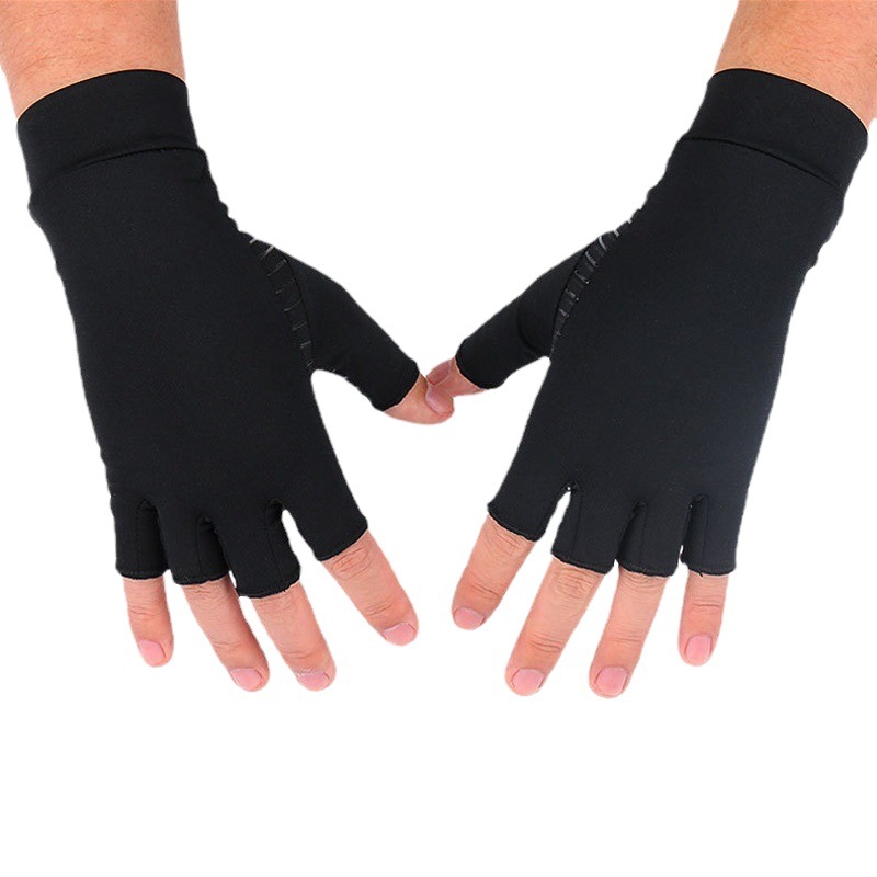 Amazon Outdoor Copper Fiber Half Finger Cycling Gloves Fitness Rehabilitation Silicone Anti-slip Training Cycling Gloves Wholesale