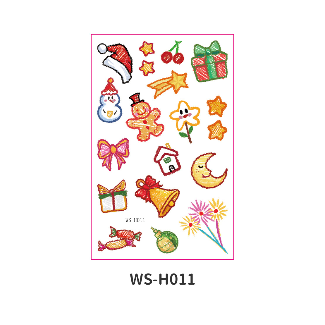 Picture of New Christmas Tattoo Sticker Children Cartoon Holiday Party Atmosphere Eco-friendly Waterproof Face Sticker Elk Tattoo Sticker