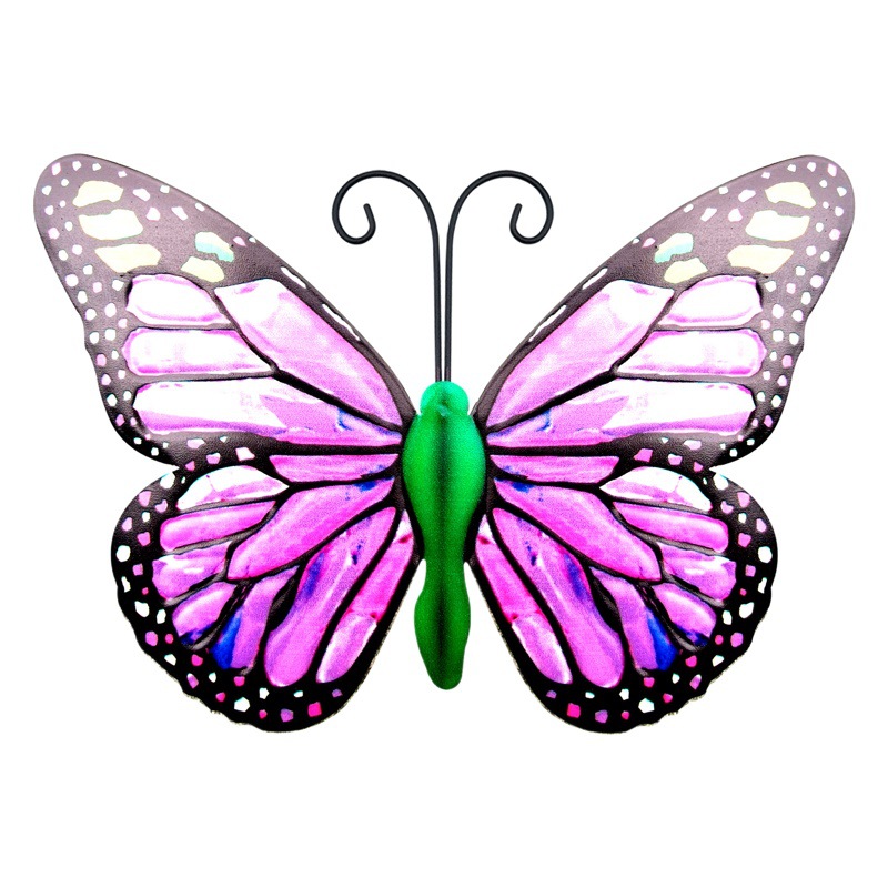 New Medium Four Color Butterfly Wall Hanging Home Craft Wall Decoration Iron Pendant Decoration Indoor and Outdoor Garden Decoration