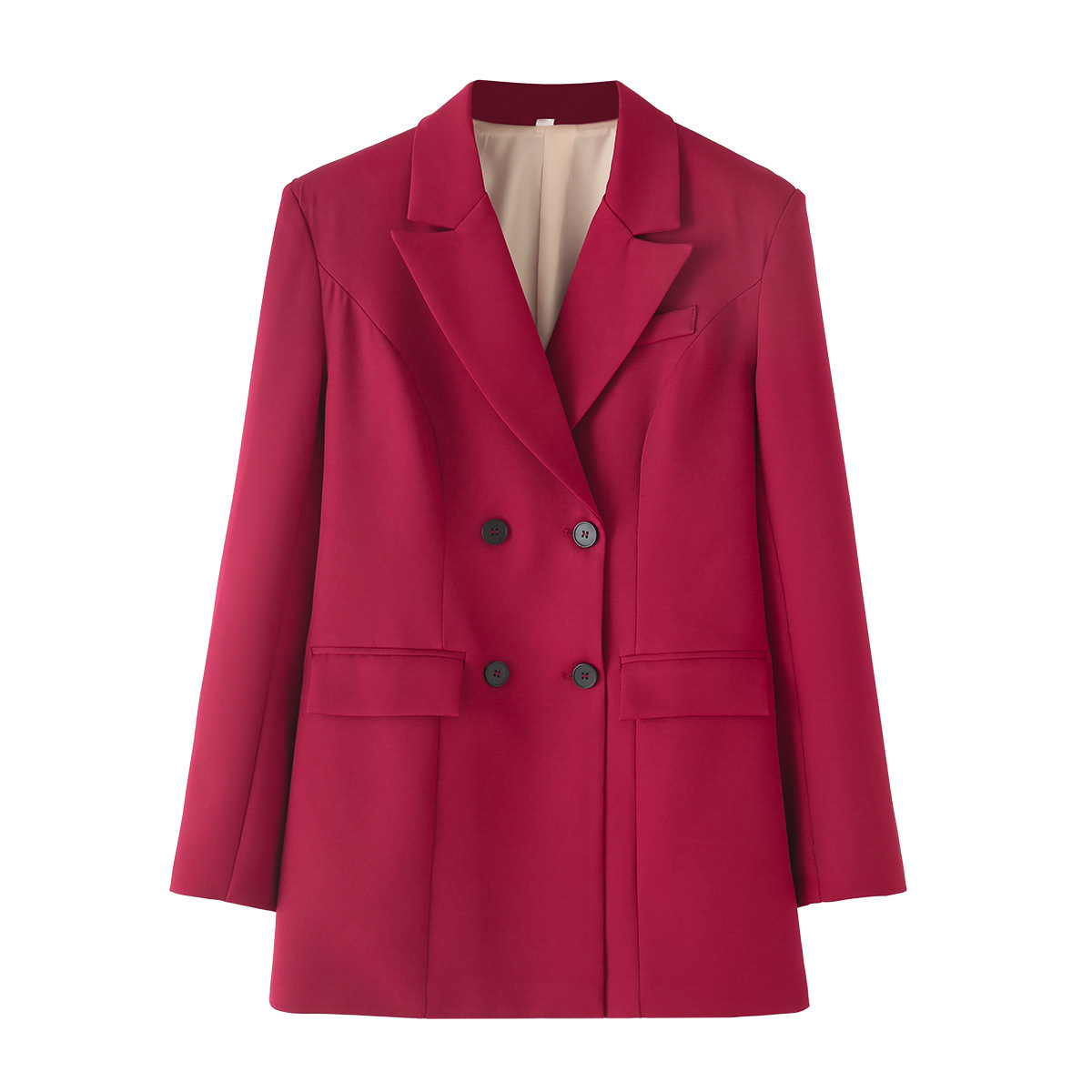 ZA cross-border women's clothing wholesale European and American style spring new fashion temperament Joker lapel double-breasted suit jacket