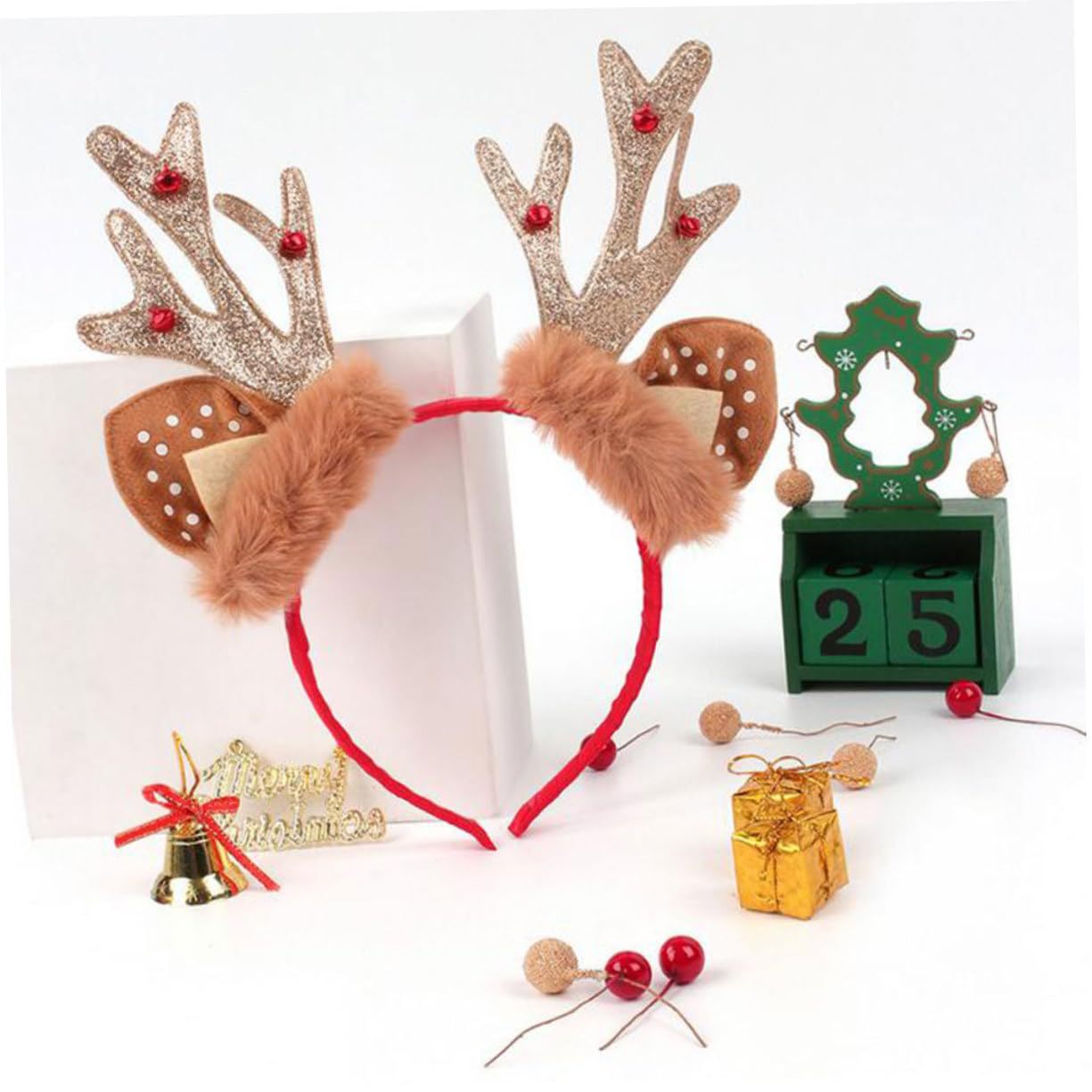 in stock Christmas Hair Band Elk Horn Hat Christmas Tree Antler Head Buckle Head Band Christmas Party Decoration Hair Accessories