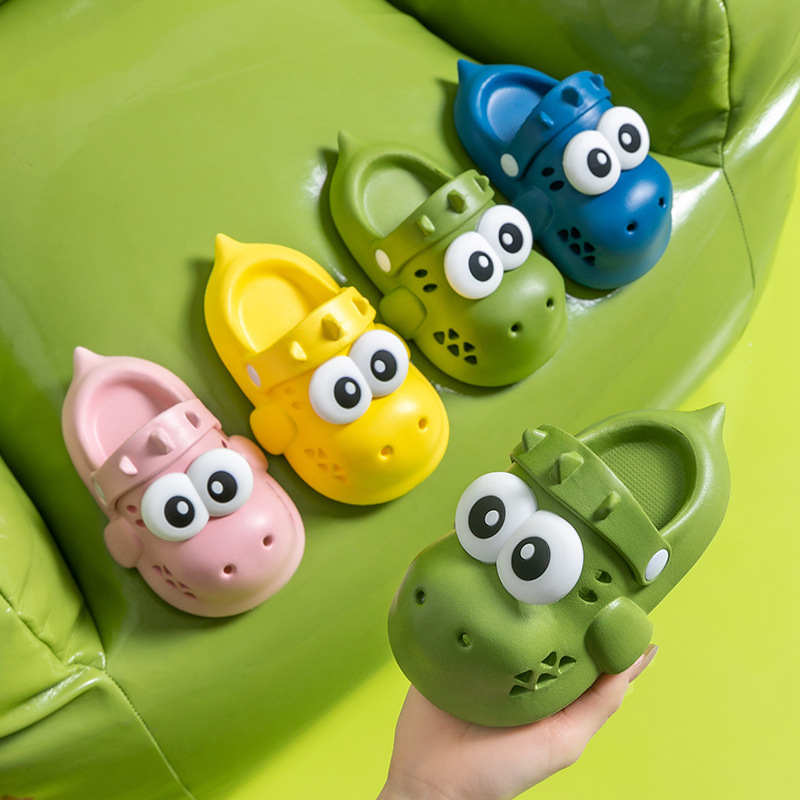 Picture of Dinosaur cute children's slippers boys and girls summer indoor and outdoor wear non-slip wear-resistant home slippers hole shoes cute