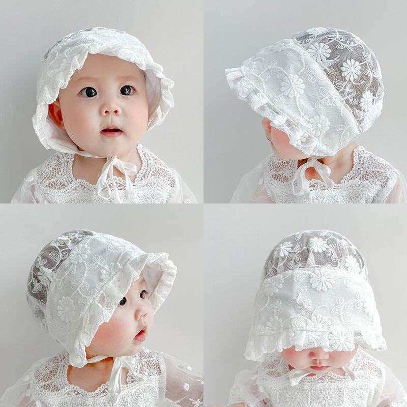 Baby Hat Summer 0-1 Year Old Female Baby Fashionable Princess Hat Sun Hat Newborn Breathable Palace Hat Cross-Border