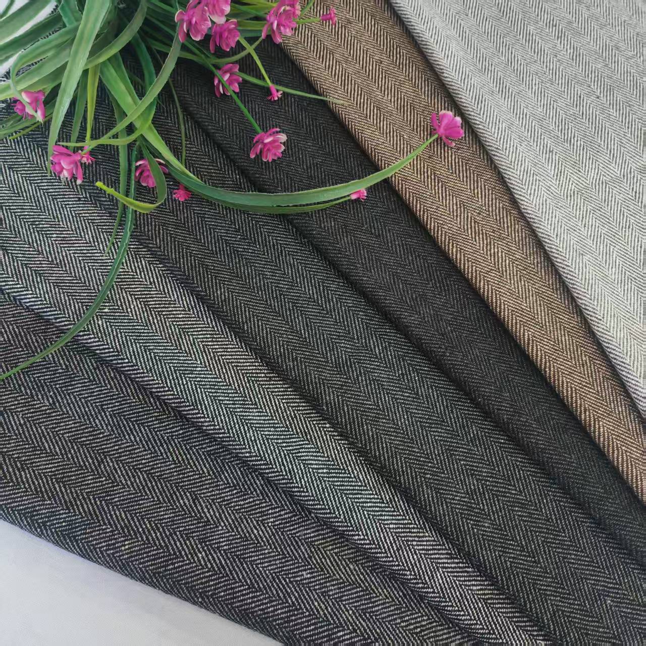 Shaoxing Manufacturer's Ready-Made Autumn and Winter Fishbone Low-Price Men's Suits, Shoes, Hats, Bags, Crafts, Herringbone Woolen Cloth