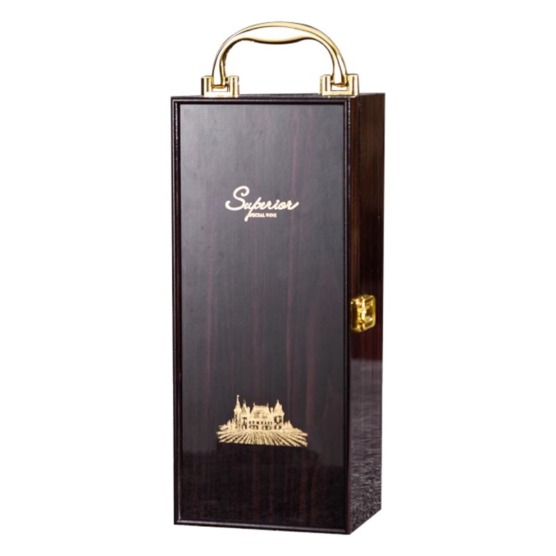 Double single piano paint box red wine gift box wooden box in stock universal red wine box