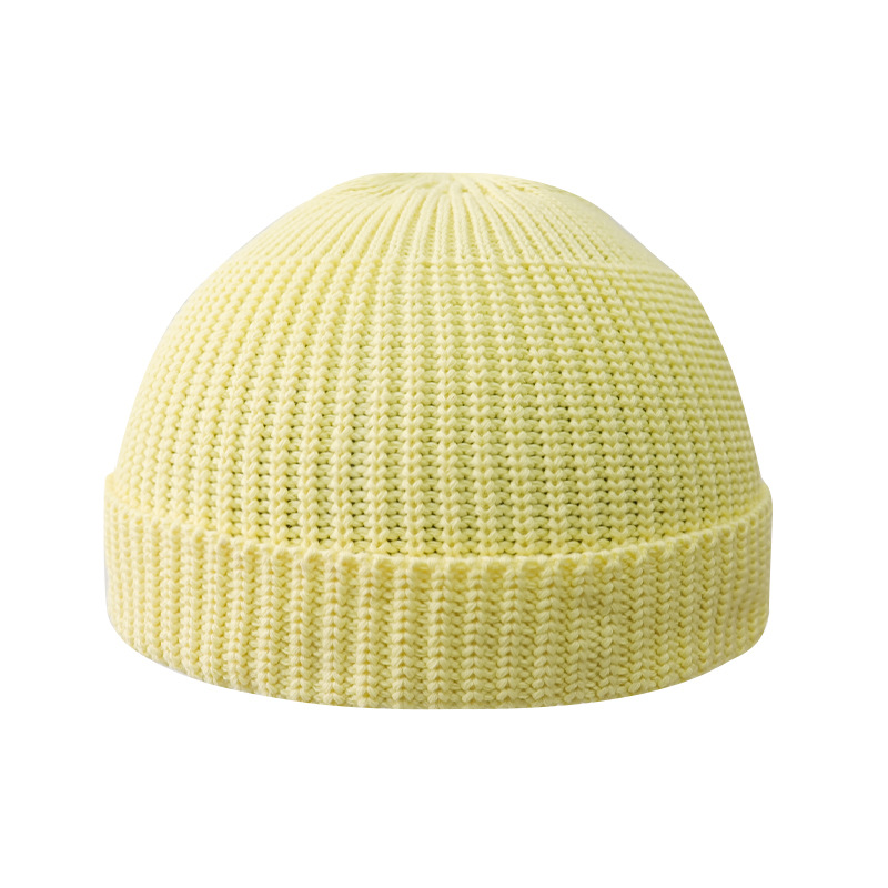 Picture of Cross-border Autumn and Winter Solid Color Light Plate Knitted Hat Warm Wool Hat Men's Trendy Brand Women's All-match Dome Guapi Hat Cold Hat