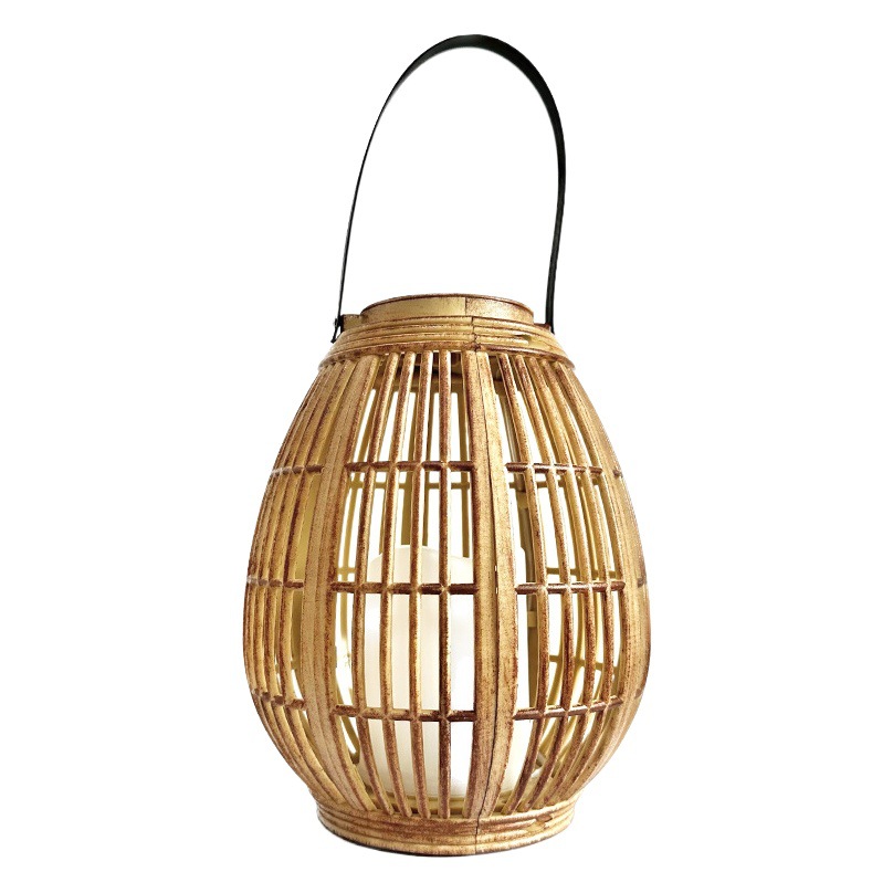 Picture of [A generation of hair] solar rattan lantern source factory courtyard garden decoration bamboo Amazon explosions