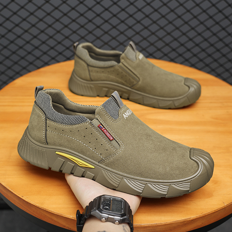 Labor shoes men's light soft soles without steel baotou one pedal construction site spring and autumn breathable leisure all-match wear-resistant work