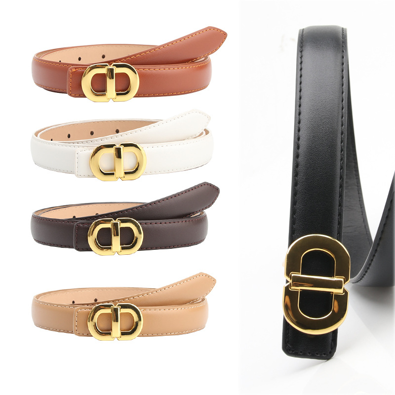 Picture of New Women's Alloy Buckle Belt All-match Simple Fashion Trend Matching dress Dress Pants Women's Belt