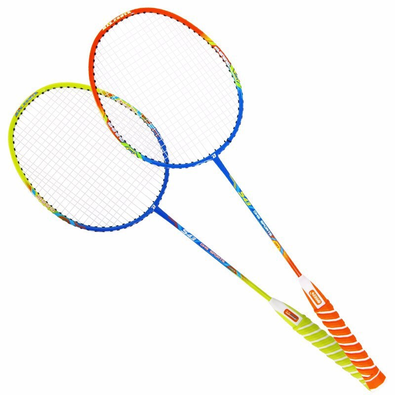 Picture of Red Double Happiness Washable Handle Badminton Racket Student Double Racket Men and Women Adult Family Fitness Training Racket Set