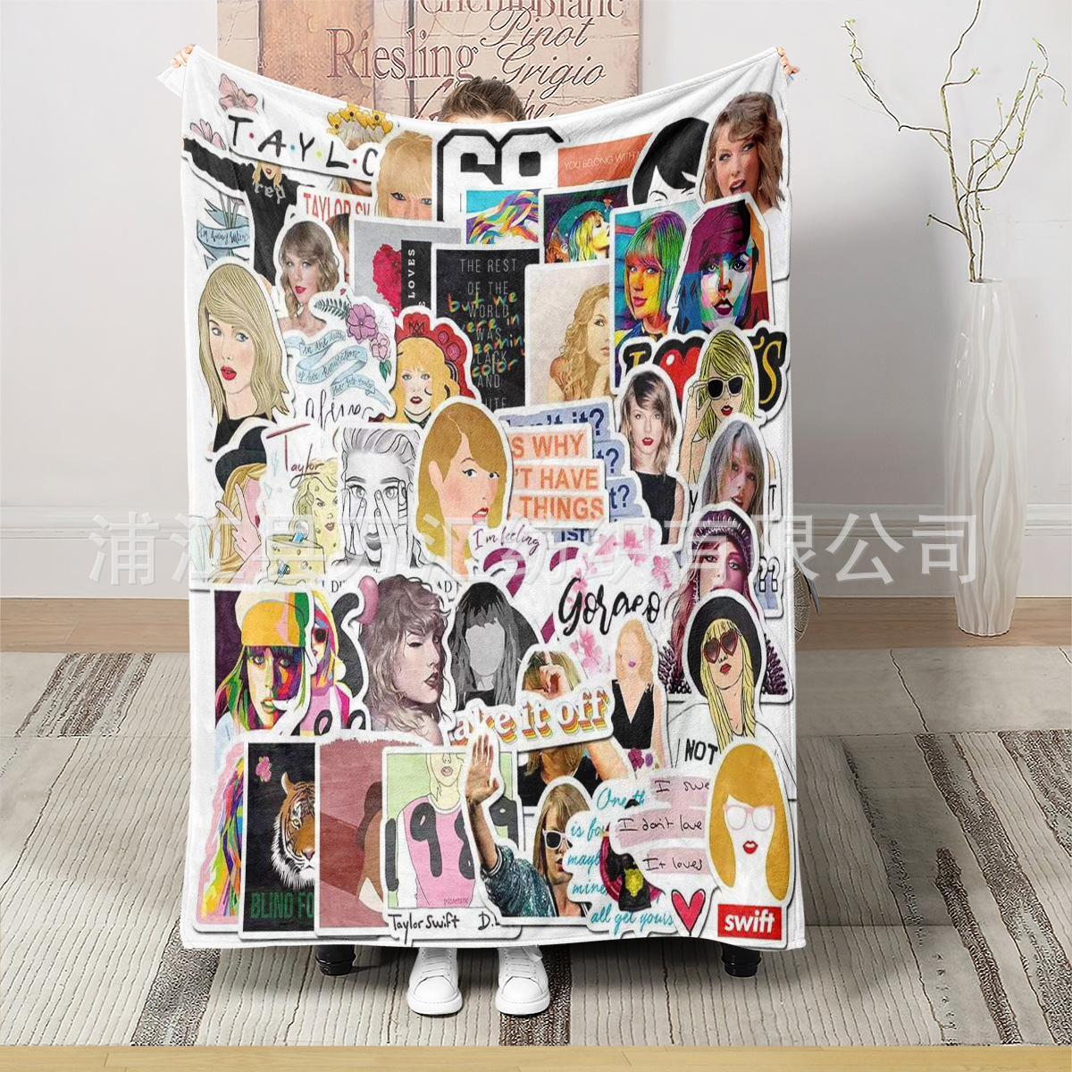 Cross-border hot selling flannel digital printing blanket female singer Taylor super soft blanket air conditioning blanket Four Seasons blanket