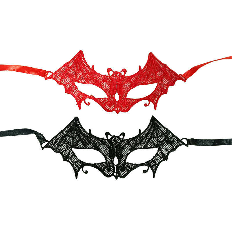 Black Lace Sexy Mask Bat Mask Eye Mask Abstinence Eye Mask Face Mesh Halloween Headwear Accessories