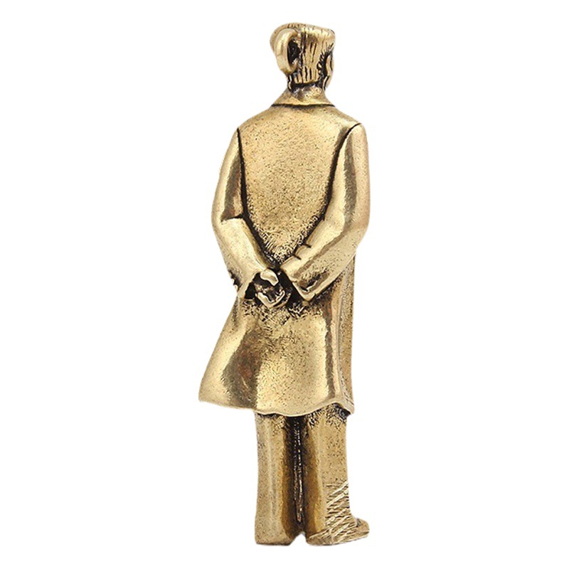 Brass Mao Zedong bronze statue keychain Chairman Mao pendant whole body copper Great Man bronze retro stall wholesale pendant