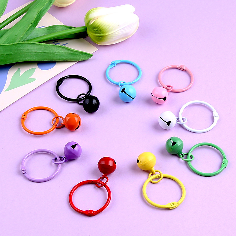 Picture of Korean Style Hyun-a Small Fresh Color Small Flower Bell Keychain Tanabata Gift Key Ring Bag Women's Hanging Accessories