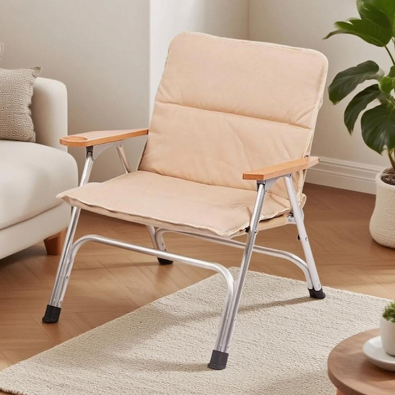 Living room sofa chair, detachable cushion, courtyard backrest chair, outdoor folding chair, camping chair with armrest, parent-child chair