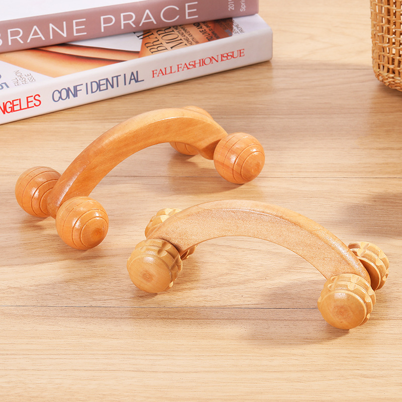 Factory direct supply roller massager Arbor round bead tooth slingshot four-wheel massager dredging meridian massage instrument