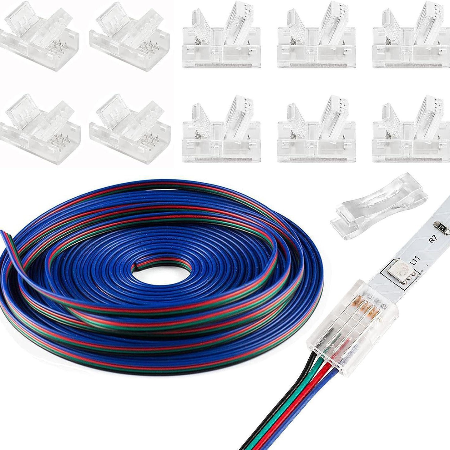 2p/3p/4P5 magic color RGBW light bar welding-free connector 8mm10mm transparent crystal light with wiring buckle