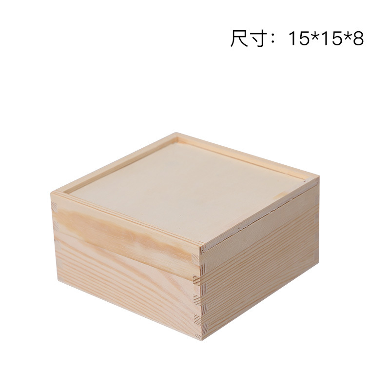 Picture of Accompanying Gift Wooden Box Simple Pine Gift Packaging Box Candy Box Immortal Flower and Wood Box Wooden Jewelry Storage Box