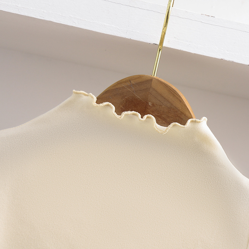 Picture of [Factory wholesale] girls' bottoming shirt autumn and winter 2023 new children's western style wooden ear solid color long sleeve T-shirt