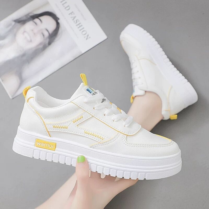 Picture of 2022 Spring New White Shoes Women's Breathable Spring and Autumn Fashion Sneakers Student Leather Women's Shoes Flat Sports Trendy Shoes