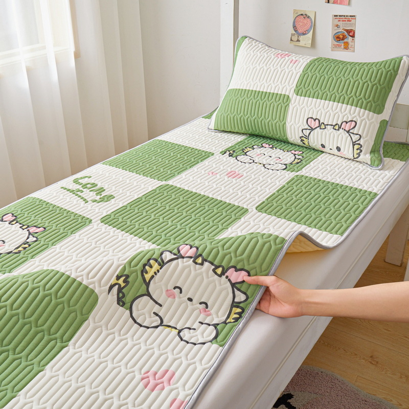 Picture of Class A latex mat three-piece set summer ice silk bed sheet bed hat foldable non-slip cooling soft mat air-conditioning mat