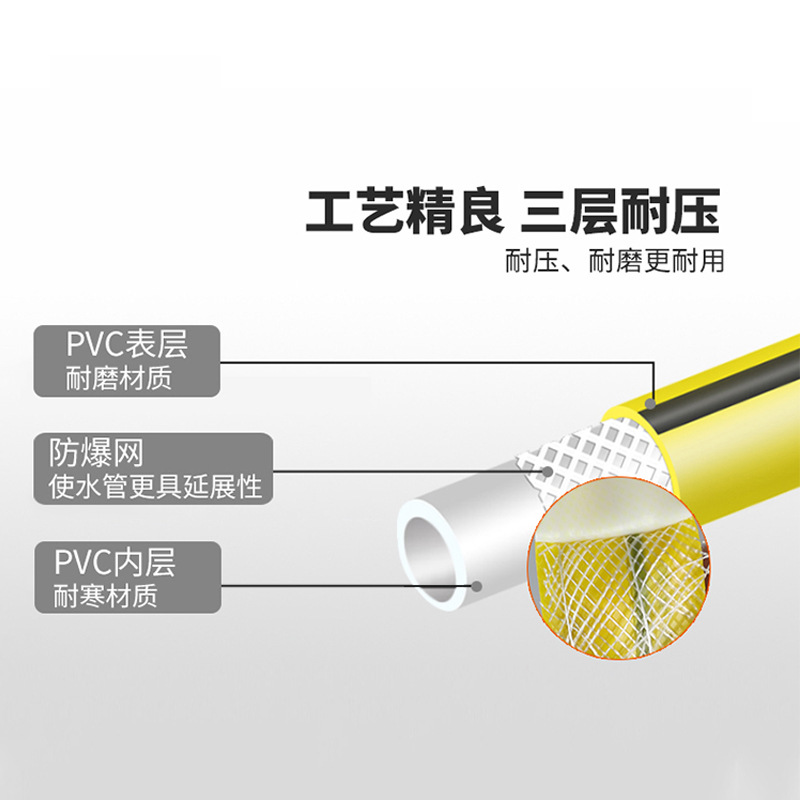 Picture of Factory wholesale environmentally friendly thick yellow 4 points car wash water pipe high pressure water pipe garden hose flushing watering flowers