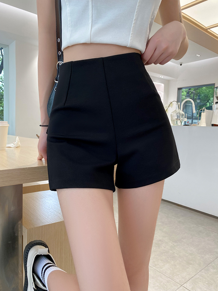 Black Shorts Women's Summer Outer Wear 2024 New High Waist Korean Style Tight Ultra Short Thin American Style Hot Pants