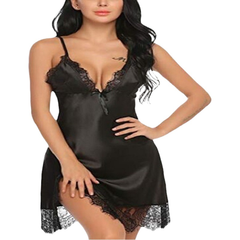 Wholesale sexy lace skirt New High split Ice Silk pajamas cool women's summer home clothes a generation of hair