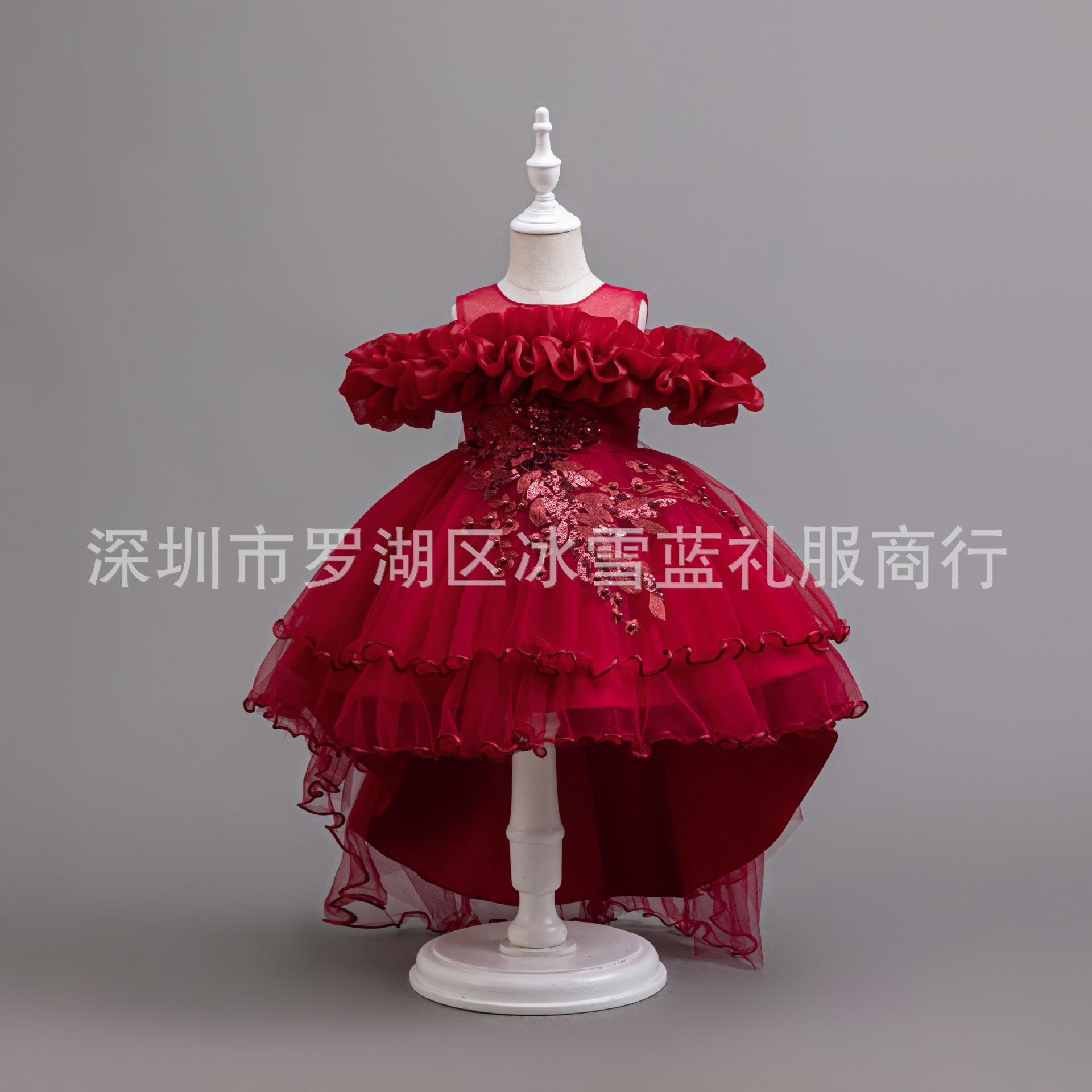 Flower Children's Dress 2025 Birthday Party Banquet Dress Tutu Skirt Fashionable Princess Wedding Children's Girl Performance