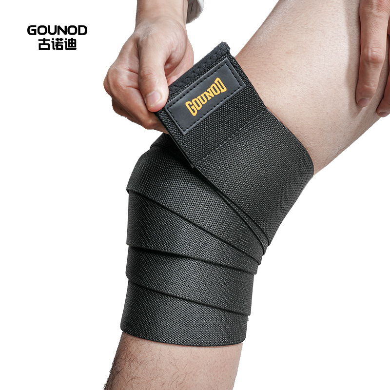 GOUNOD New Winding Knee Pads Leg Pads Pressurized Fitness Squat Weightlifting Knee Pads Straps Knee Pads Sports Pads