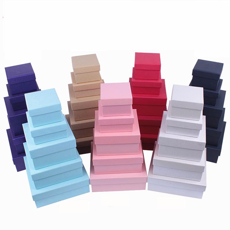 Square Small Wedding Jewelry Heaven and Earth Cover Gift Box Seven-Color Printed Cardboard Lipstick Packaging Gift Box Customization