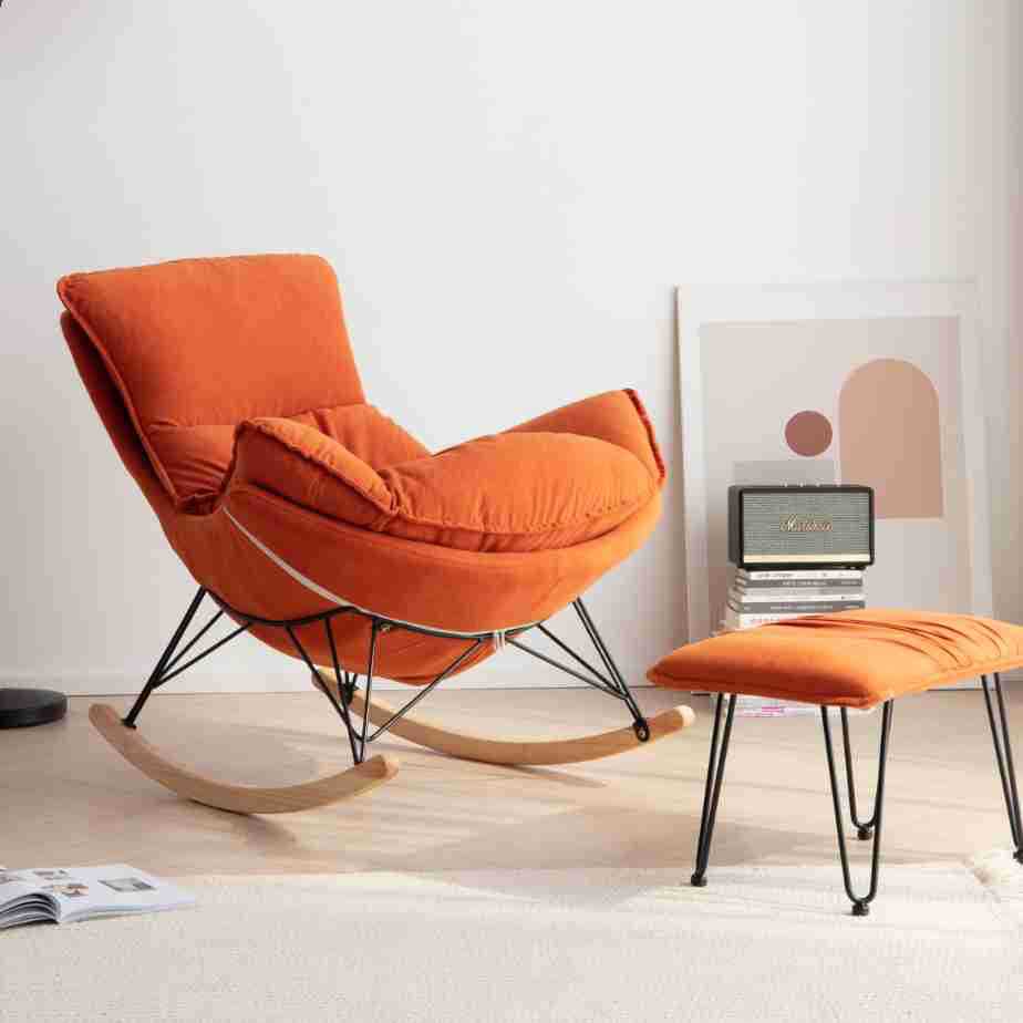 Picture of Leisure Rocking Chair Lazy Sofa Chair Balcony Nap Lobster Chair Technology Cloth Living Room Recliner Single Rocking Chair Home