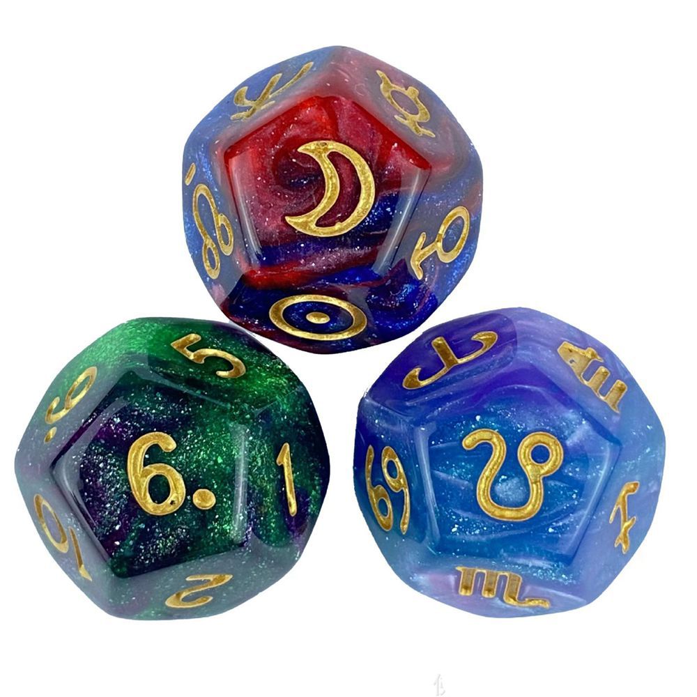 Constellation Table Game Dice Sieve 12-sided Constellation Color Star Dice Constellation Three-dimensional Multi-sided Casual Table Game Dice