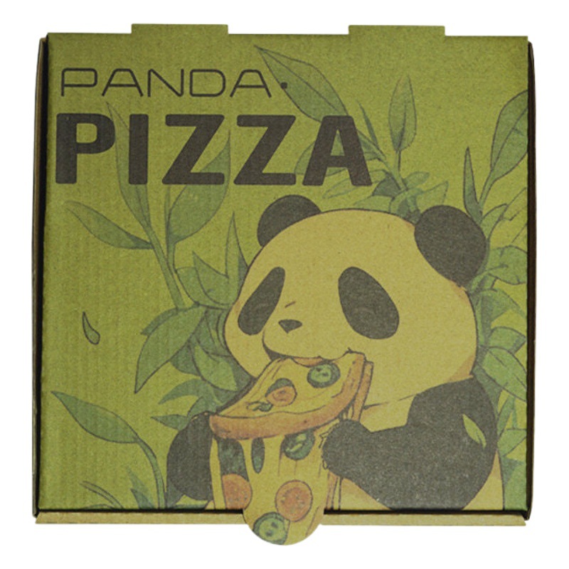 Panda Flower Pizza Box Pizza Packing Box Take-out Three-layer Corrugated Cowhide Thickened 7 8 9 10-inch Packing Box