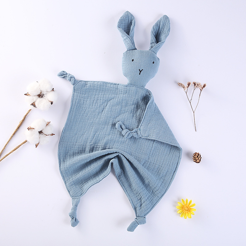 Picture of Pure Cotton Double-layer Gauze Baby's Spit Towel Sleeping Bag Blanket Doll Baby's Ambience Towel Entrance Rabbit Blanket