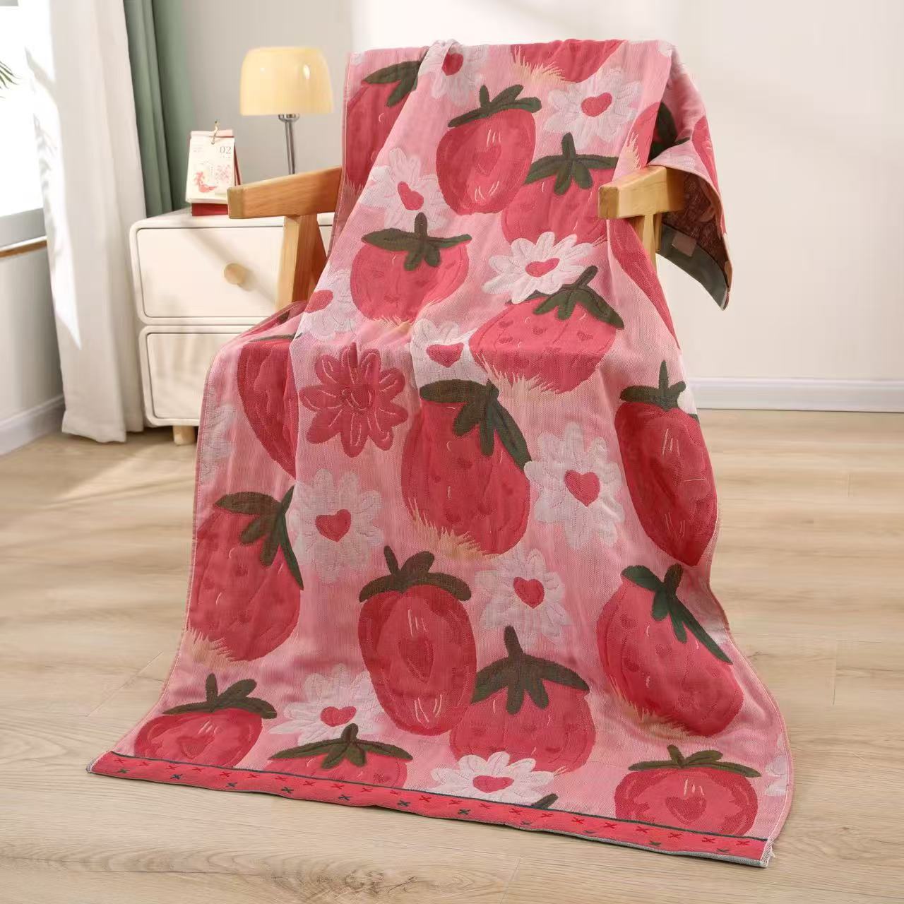 Picture of Gauze Bath Towel 160x 80cm Multifunctional Small Blanket Four Seasons Universal Multi-layer Adult Couple Seaside