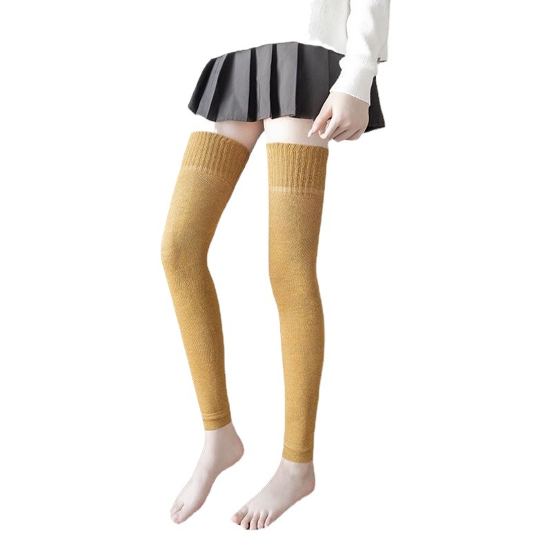 Socks for Women over the Knee, Old Cold Leg Long Socks, Nine-Point Terry Knee Pads, Autumn and Winter Thickeneded Velvet High Socks to Heattech
