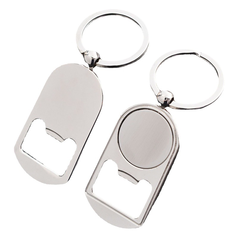 Metal bottle opener key chain pendant double-sided printing logo advertising lettering blank thermal transfer sublimation